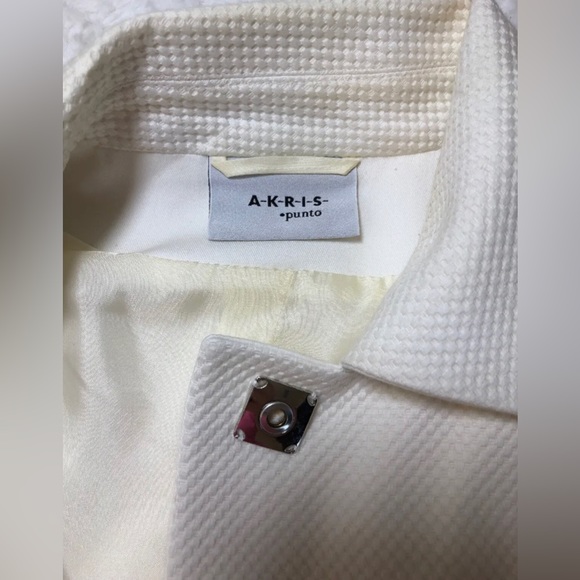 AKRiS PUNTO Ivory Textured Blazer Jacket // Size 6 - Picture 5 of 8